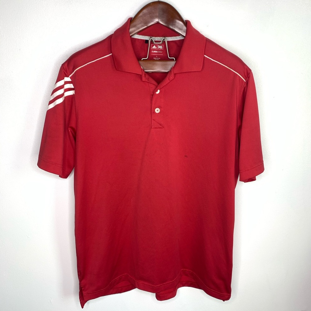Adidas Clima Cool Striped Golf Lightweight Polo Lg